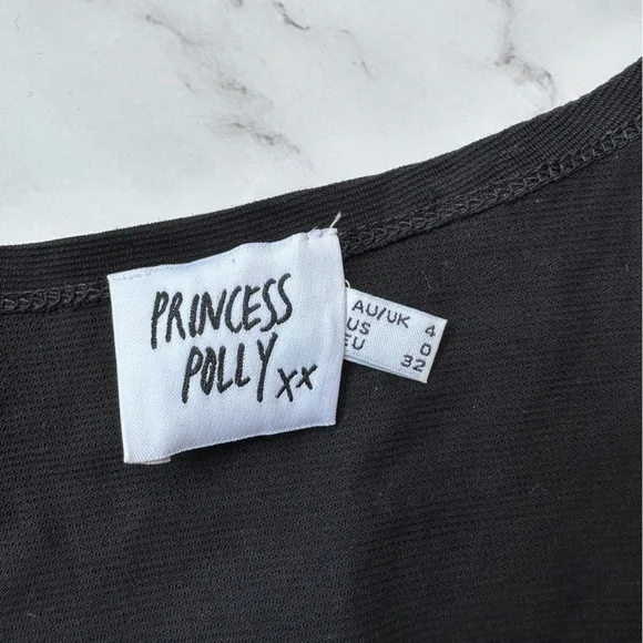 NWOT Princess Polly US 0 Jamison Reid Crop Top Black - Picture 8 of 14
